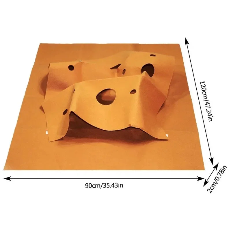 Mata do zabawy dla kota 120 × 90 cm – filcowa, z otworami, składana